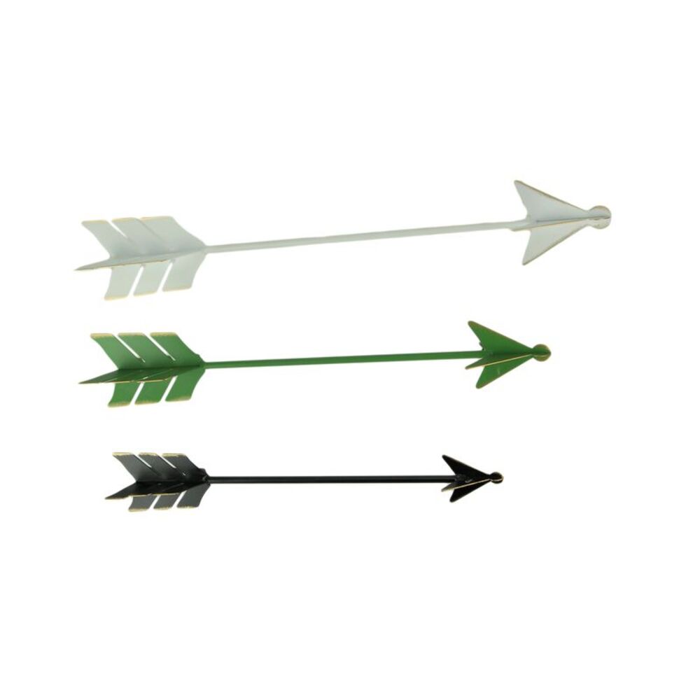 Green White and Black Metal Art 3 Piece Arrow Decor Set
